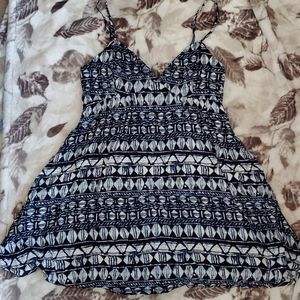 Blue print strap dress